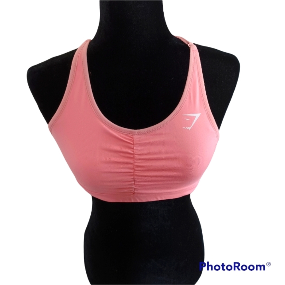 Gymshark Womens Pink Ruched Sports Bra S